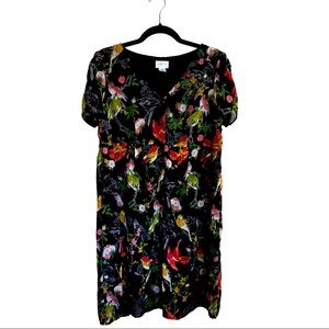 Motherhood Maternity Dress with floral/bird pattern